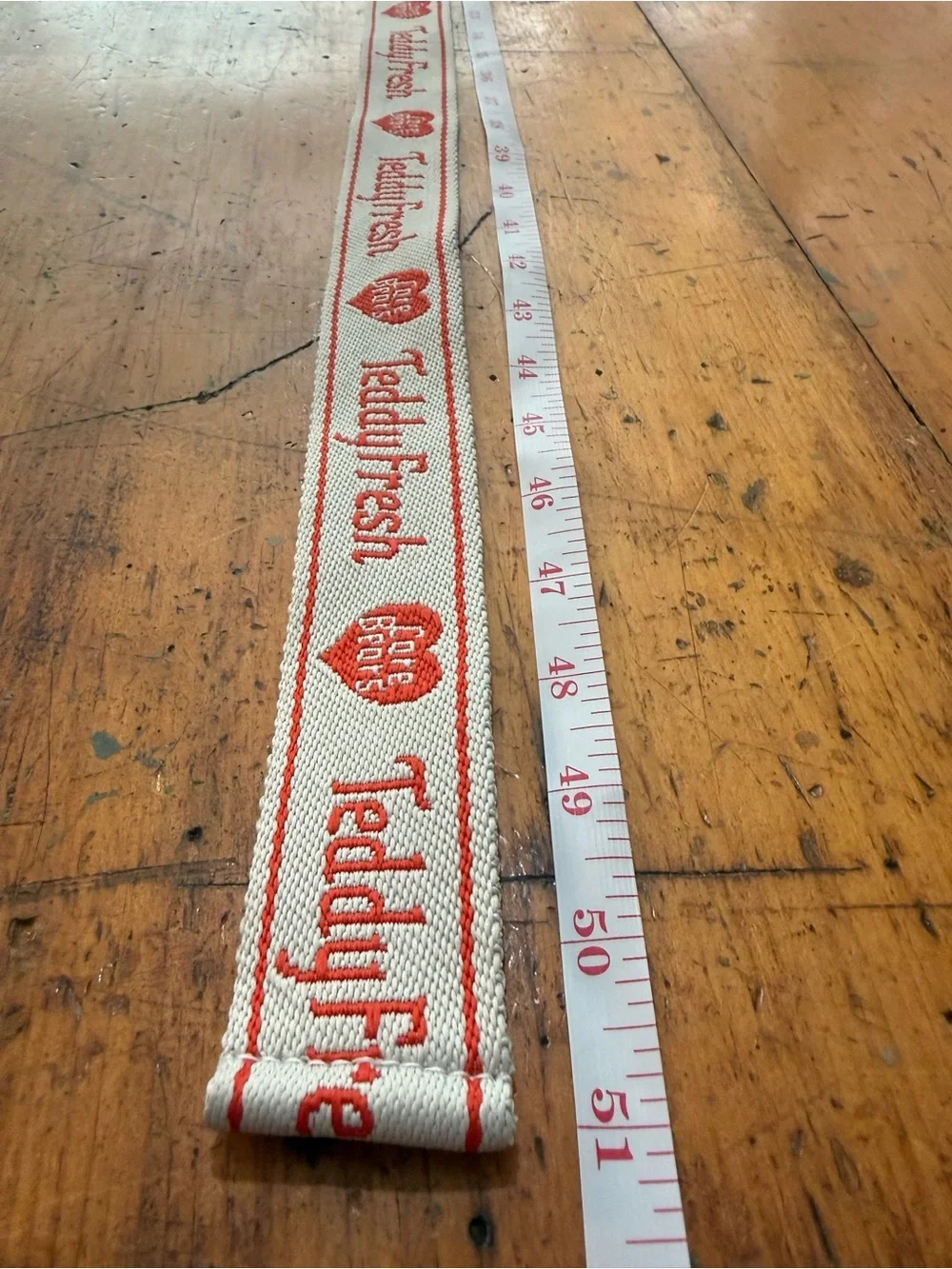 Care Bears TeddyFresh Logo Woven Strap in Cream and Red Rare